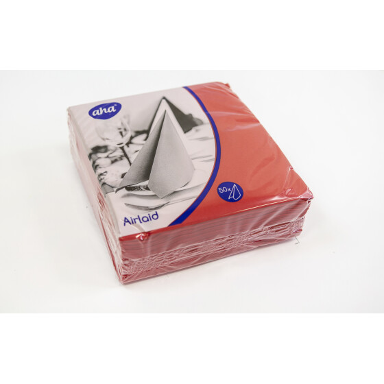 Dinnerservietten Airlaid 1/4 Falz 40cm, 50Stk Rot
