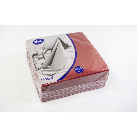 Dinnerservietten Airlaid 1/4 Falz 40cm, 50Stk Bordeaux