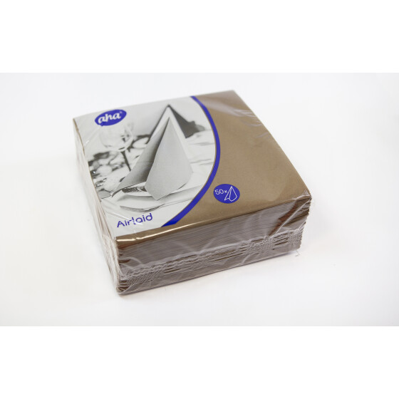 Dinnerservietten Airlaid 1/4 Falz 40cm, 50Stk Braun