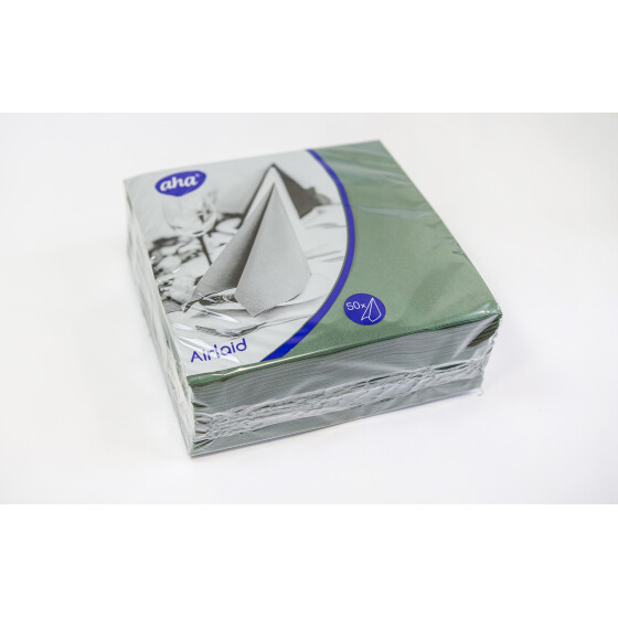Dinnerservietten Airlaid 1/4 Falz 40cm, 50Stk Dundel Grün
